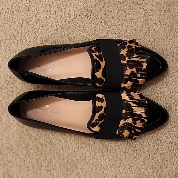 Kate Spade Cayla Leopard Patent Leather Loafer Size 8 - Picture 1 of 13